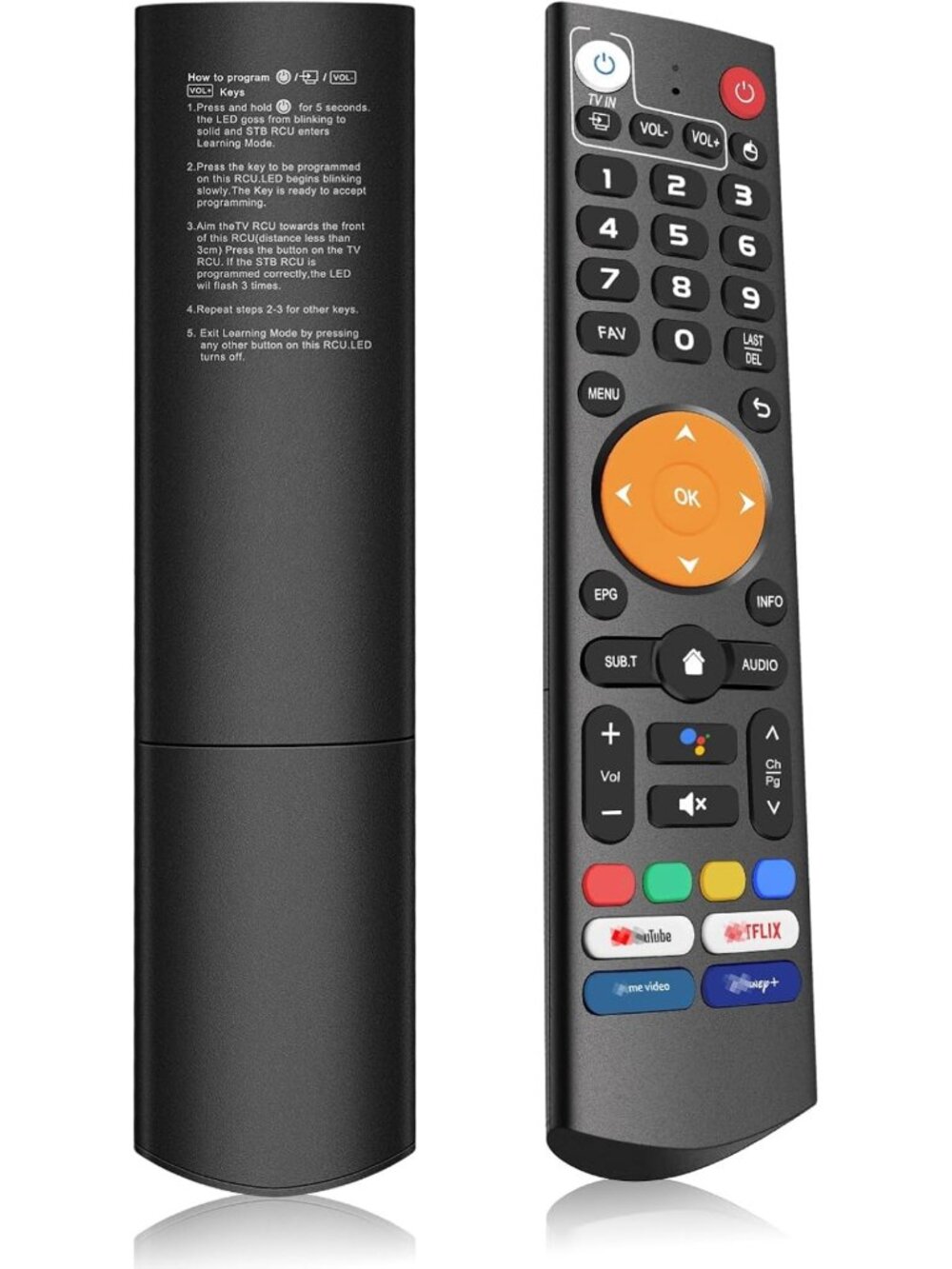 Universal Bluetooth Voice Remote Control for Smart TV Box, IR Learning, Long